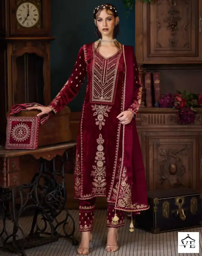 Ibiza Zairah Pure Albanian Viscose Velvet Wholesale Designer Winter Salwar Suit Catalog — Wholesale Salwar Suits, MPA wholesale from Surat — view 1