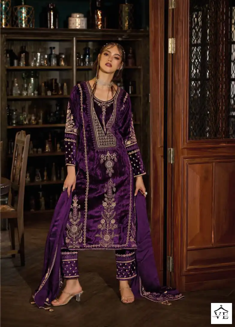Ibiza Zairah Pure Albanian Viscose Velvet Wholesale Designer Winter Salwar Suit Catalog — Wholesale Salwar Suits, MPA wholesale from Surat - Gallery Image 7