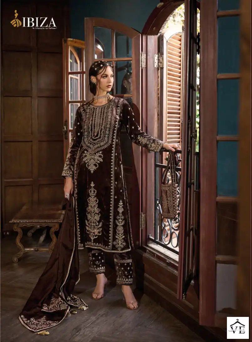 Ibiza Zairah Pure Albanian Viscose Velvet Wholesale Designer Winter Salwar Suit Catalog — Wholesale Salwar Suits, MPA wholesale from Surat - Gallery Image 4