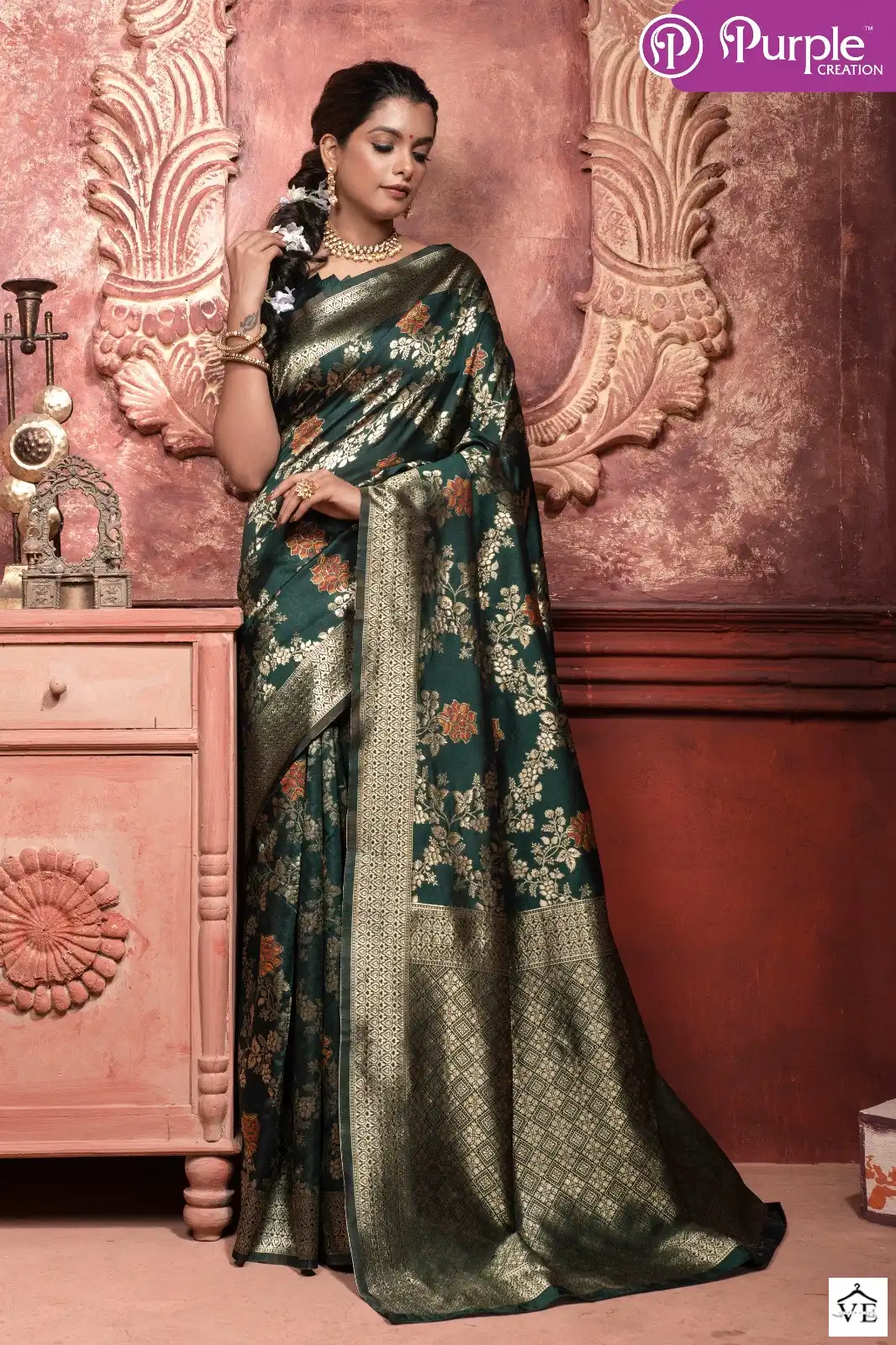 Vardan Ethnic Zari Vol 4 Banarasi Silk Wholesale Sarees - Image 2