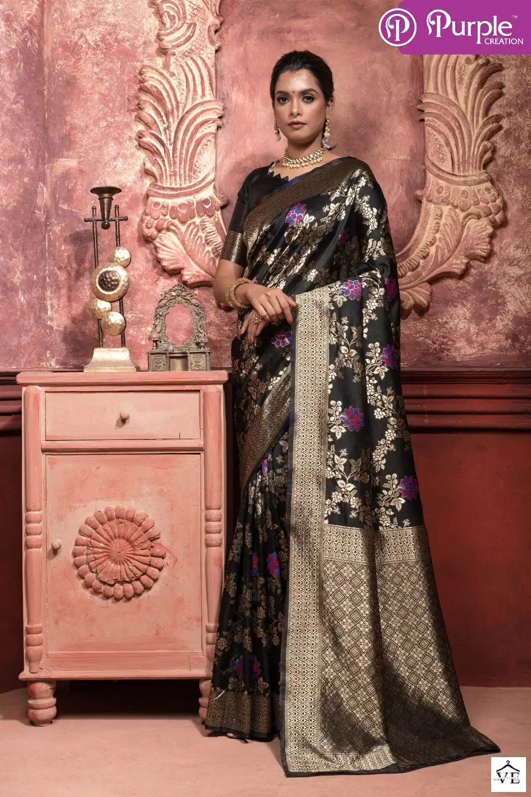 Vardan Ethnic Zari Vol 4 Banarasi Silk Wholesale Sarees - Image 3