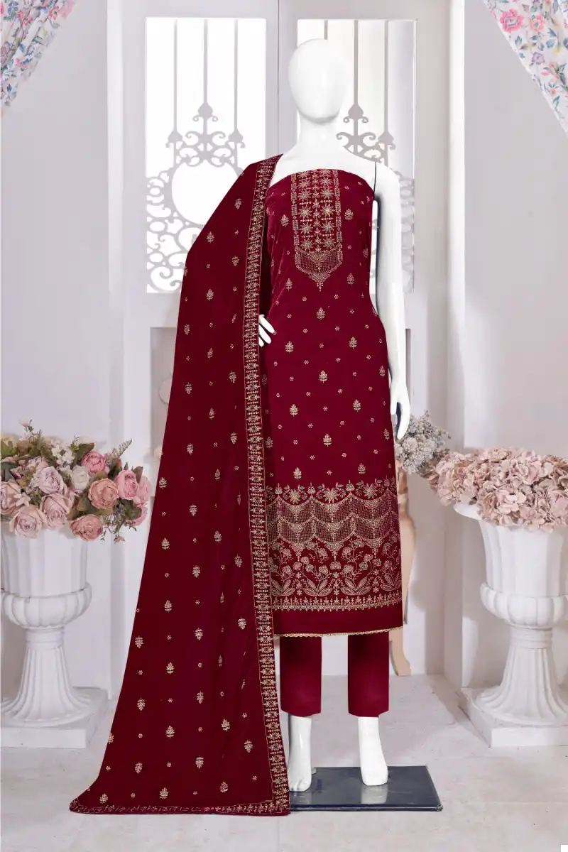 Bipson Zhalak 2317 Pure Viscos Velvet Wholesale Designer Winter Wear Salwar Suit Catalog — Wholesale Salwar Suits, MPA wholesale from Surat - Gallery Image 4