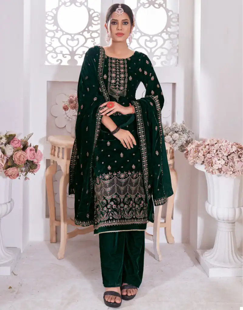 Bipson Zhalak 2317 Pure Viscos Velvet Wholesale Designer Winter Wear Salwar Suit Catalog — Wholesale Salwar Suits, MPA wholesale from Surat — view 1