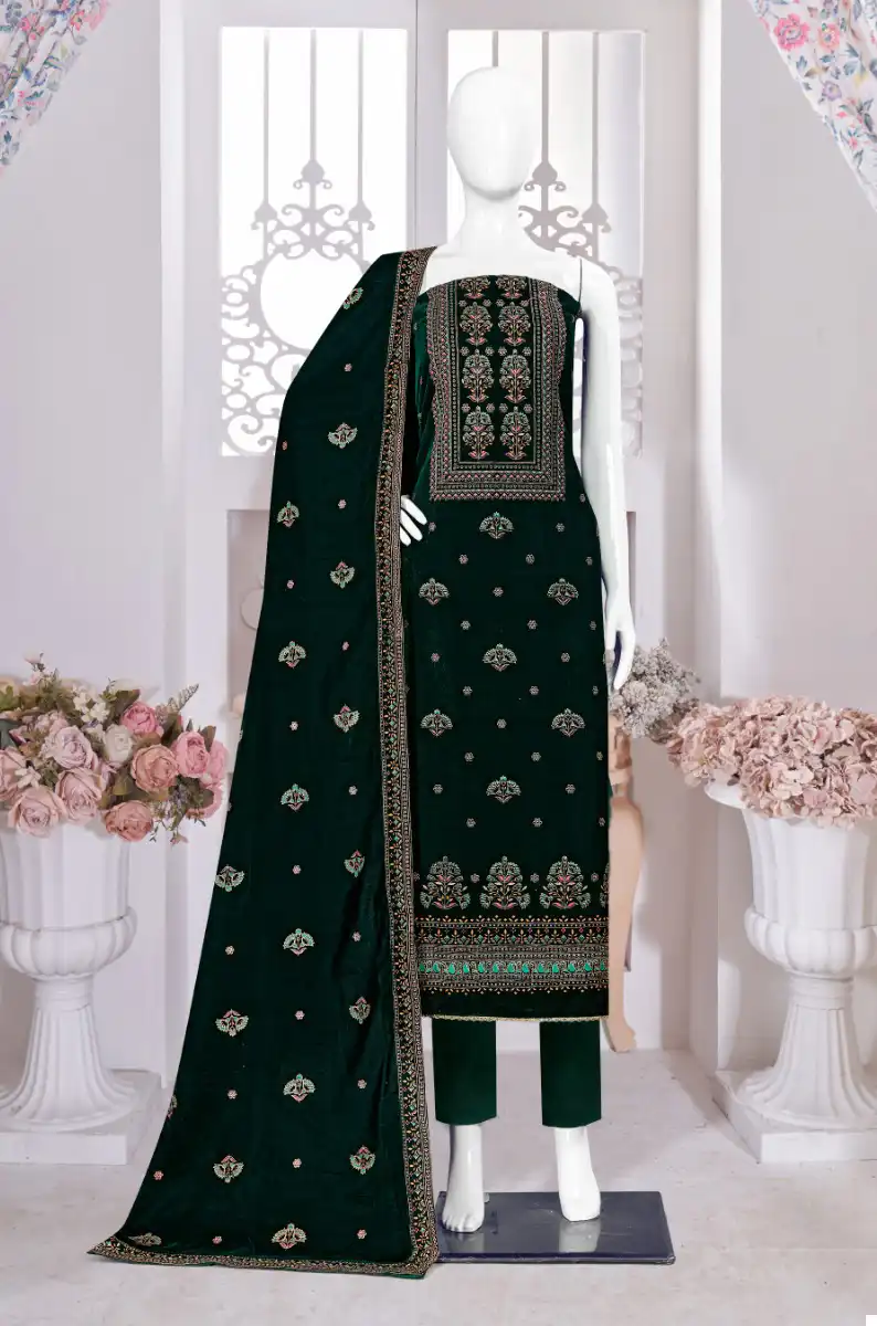 Bipson Zhalak 2318 Pure Viscos Velvet Wholesale Designer Winter Wear Salwar Suit Catalog — Wholesale Salwar Suits, MPA wholesale from Surat - Gallery Image 4