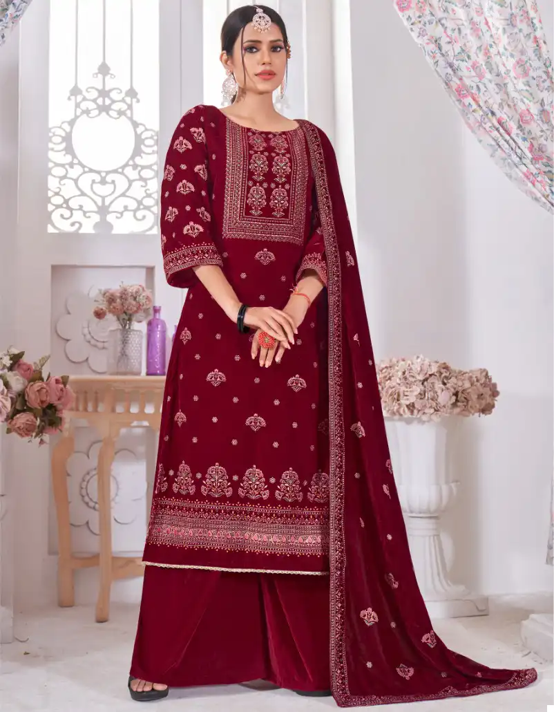 Bipson Zhalak 2318 Pure Viscos Velvet Wholesale Designer Winter Wear Salwar Suit Catalog — Wholesale Salwar Suits, MPA wholesale from Surat — view 1