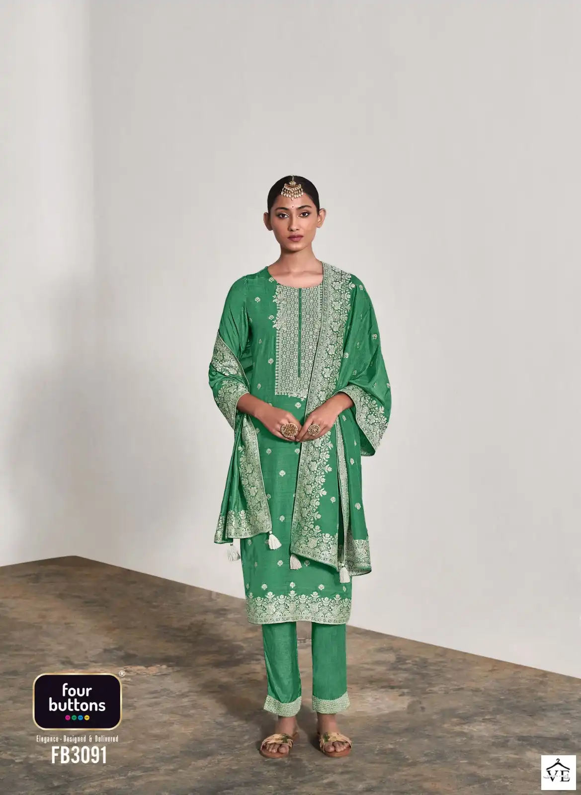 Four Buttons Zoya 2 Pure Muslin Lakhnavi Jacquard Wholesale Designer Readymade Salwar Suit Catalog — Wholesale Salwar Suits, MPA wholesale from Surat - Gallery Image 2