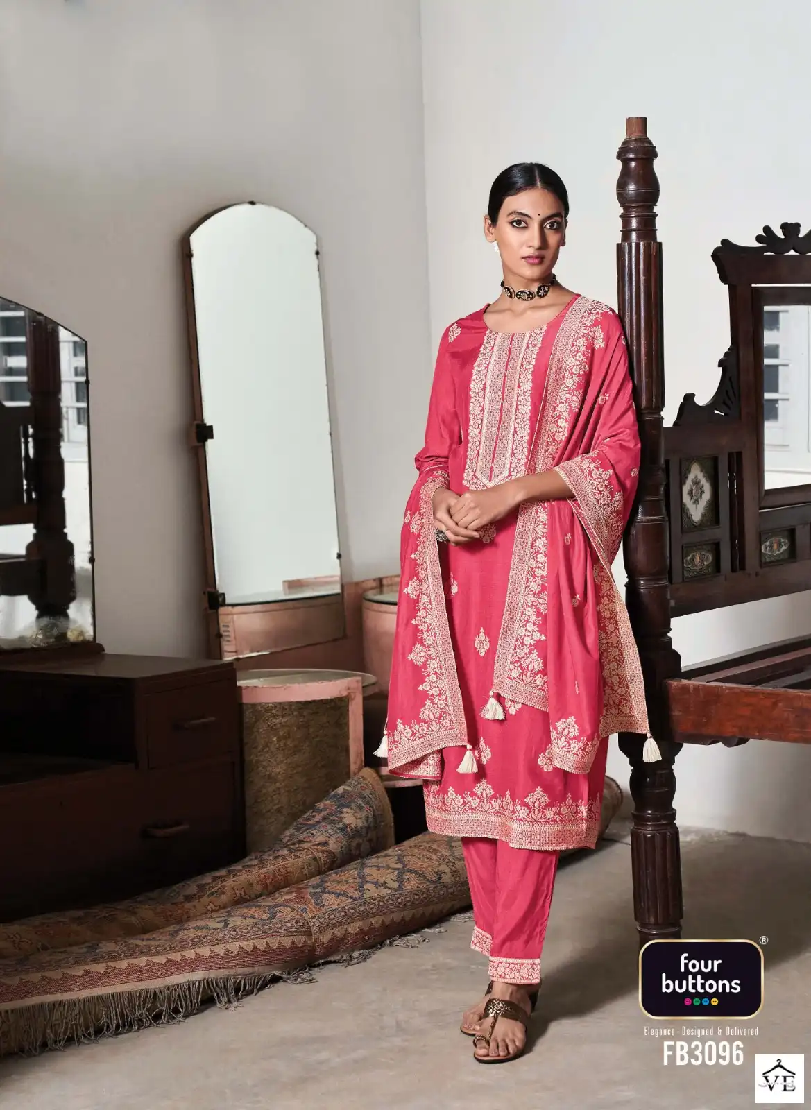 Four Buttons Zoya 2 Pure Muslin Lakhnavi Jacquard Wholesale Designer Readymade Salwar Suit Catalog — Wholesale Salwar Suits, MPA wholesale from Surat - Gallery Image 3