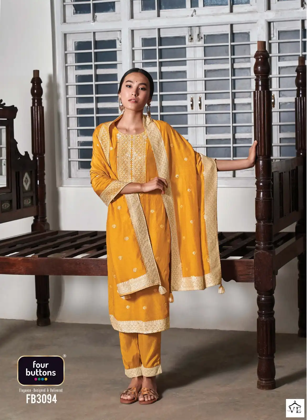 Four Buttons Zoya 2 Pure Muslin Lakhnavi Jacquard Wholesale Designer Readymade Salwar Suit Catalog — Wholesale Salwar Suits, MPA wholesale from Surat - Gallery Image 5