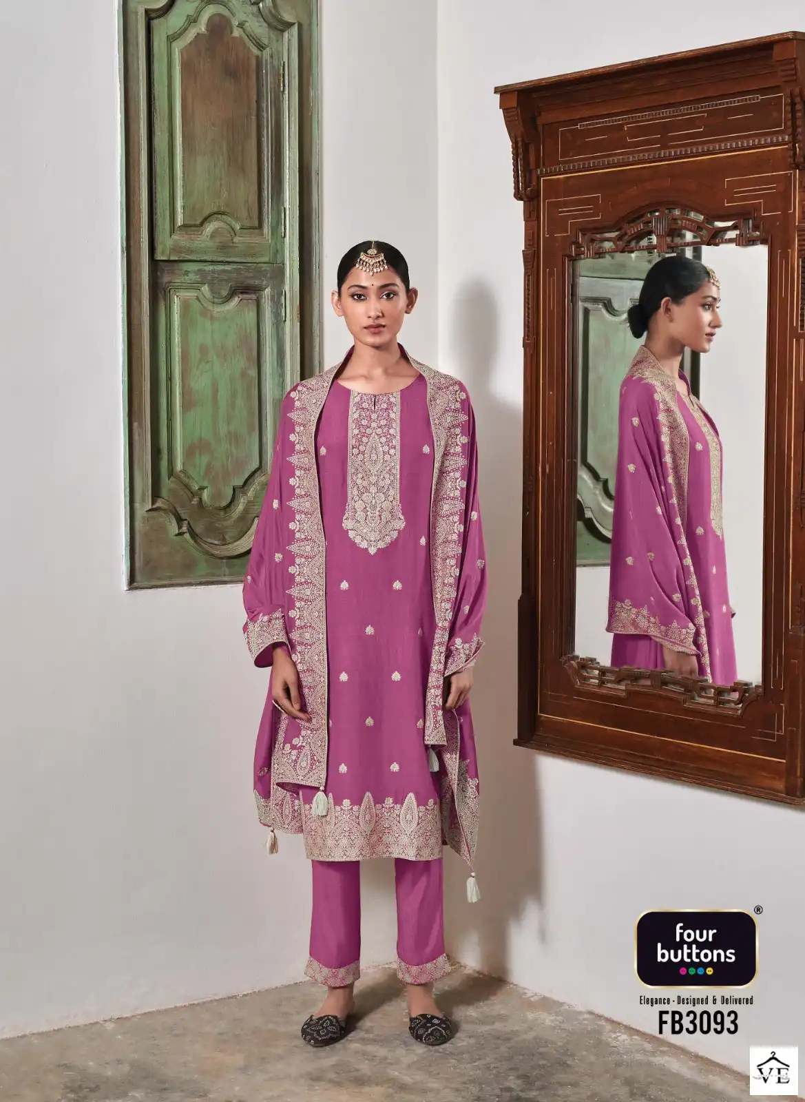 Four Buttons Zoya 2 Pure Muslin Lakhnavi Jacquard Wholesale Designer Readymade Salwar Suit Catalog — Wholesale Salwar Suits, MPA wholesale from Surat - Gallery Image 6