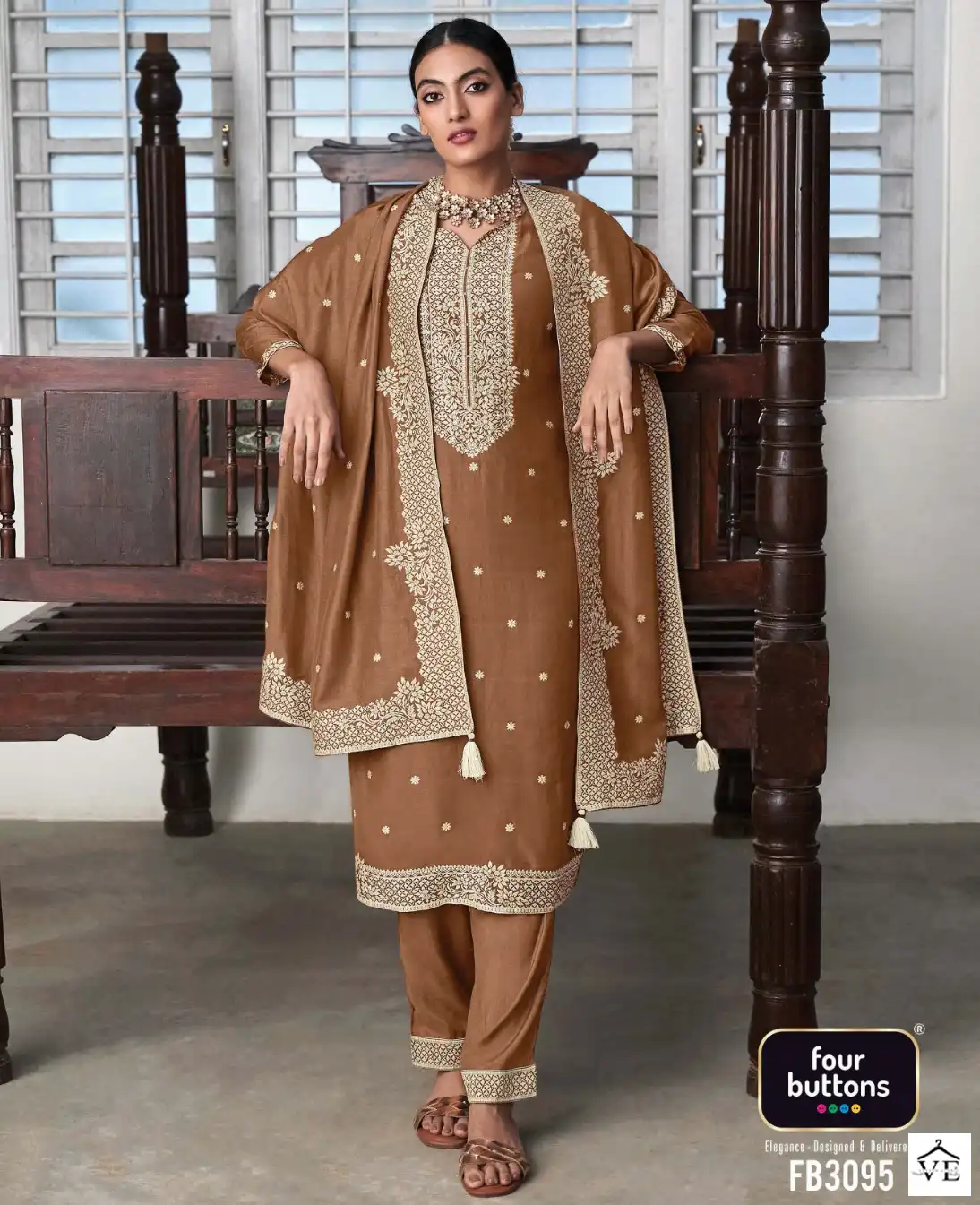 Four Buttons Zoya 2 Pure Muslin Lakhnavi Jacquard Wholesale Designer Readymade Salwar Suit Catalog — Wholesale Salwar Suits, MPA wholesale from Surat — view 1