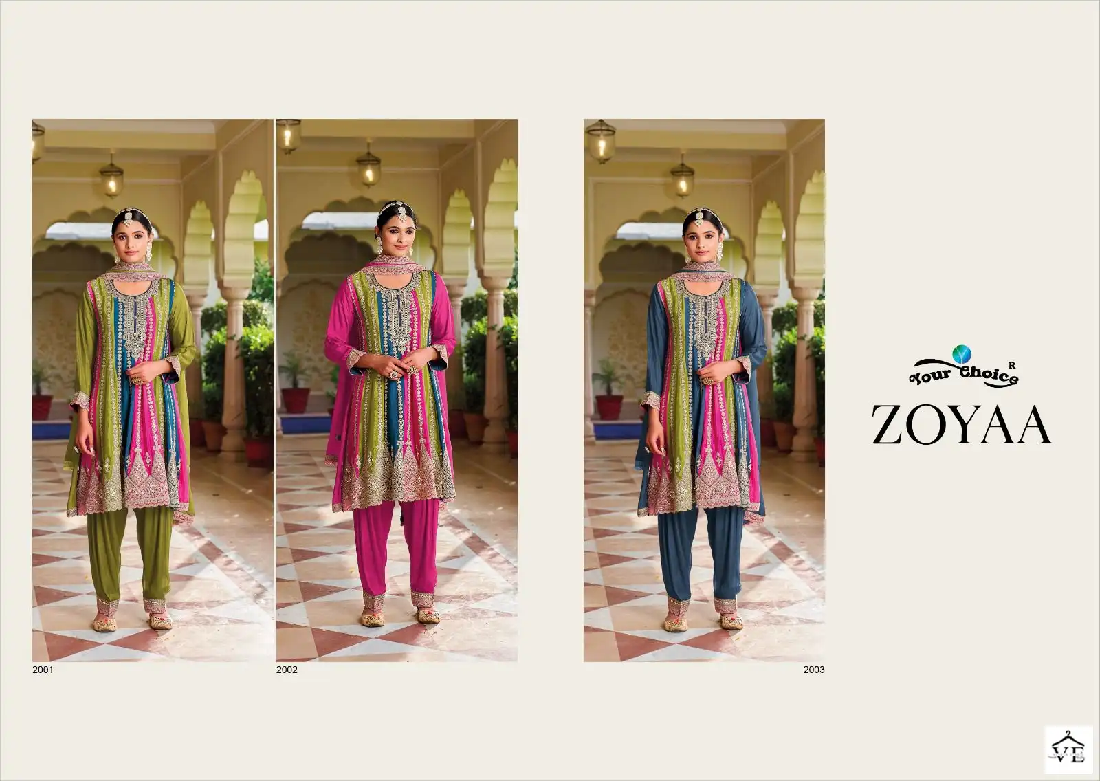Your Choice Zoyaa Blooming Chinon Wholesale Designer Readymade Salwar Suit Catalog — Wholesale Salwar Suits, MPA wholesale from Surat — view 4
