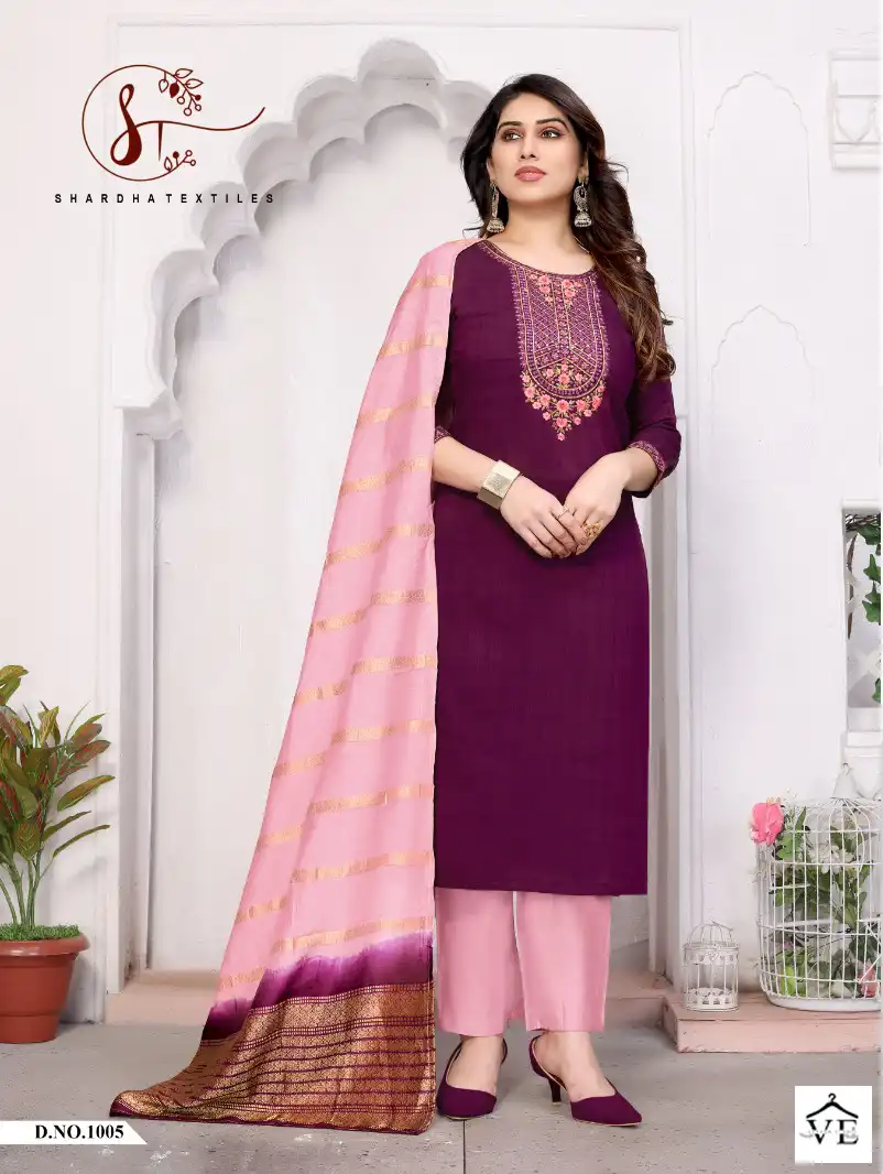 Sharda Zyana Silk Premium Cheks Silk Wholesale Designer Readymade Salwar Suit Catalog — Wholesale Salwar Suits, MPA wholesale from Surat - Gallery Image 4