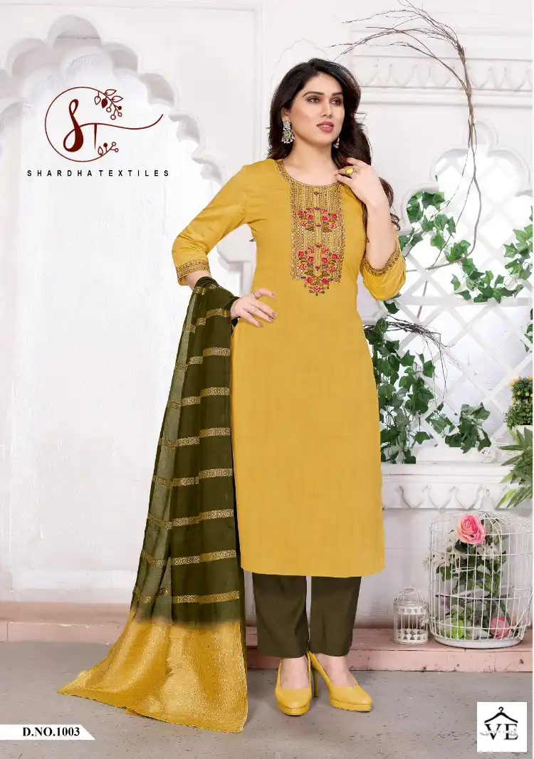 Sharda Zyana Silk Premium Cheks Silk Wholesale Designer Readymade Salwar Suit Catalog — Wholesale Salwar Suits, MPA wholesale from Surat - Gallery Image 7