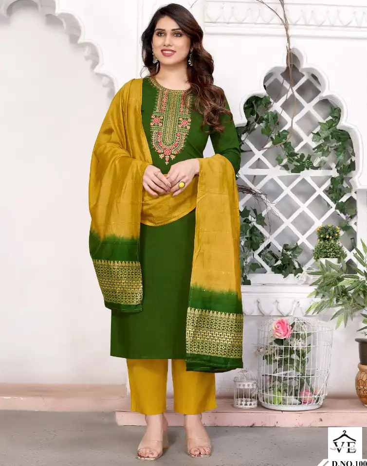 Sharda Zyana Silk Premium Cheks Silk Wholesale Designer Readymade Salwar Suit Catalog — Wholesale Salwar Suits, MPA wholesale from Surat — view 1