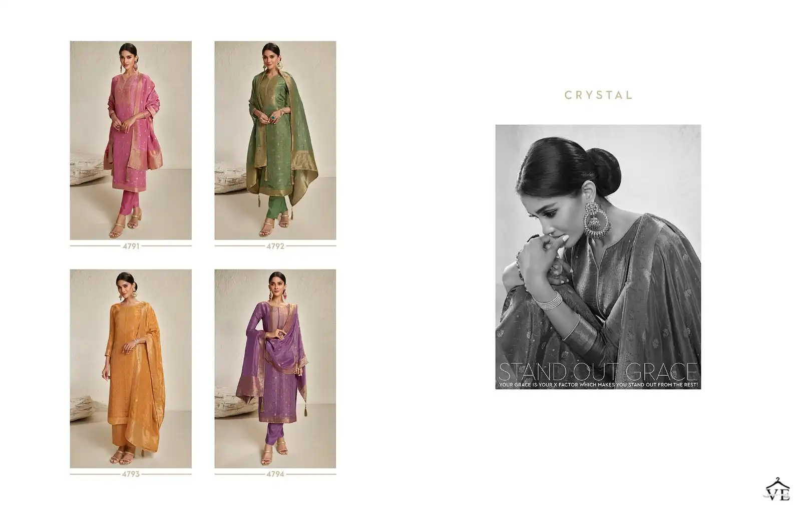 Zisa Crystal Jacquard Wholesale Designer Suits Catalog — Wholesale Salwar Suits, MPA wholesale from Surat — view 5