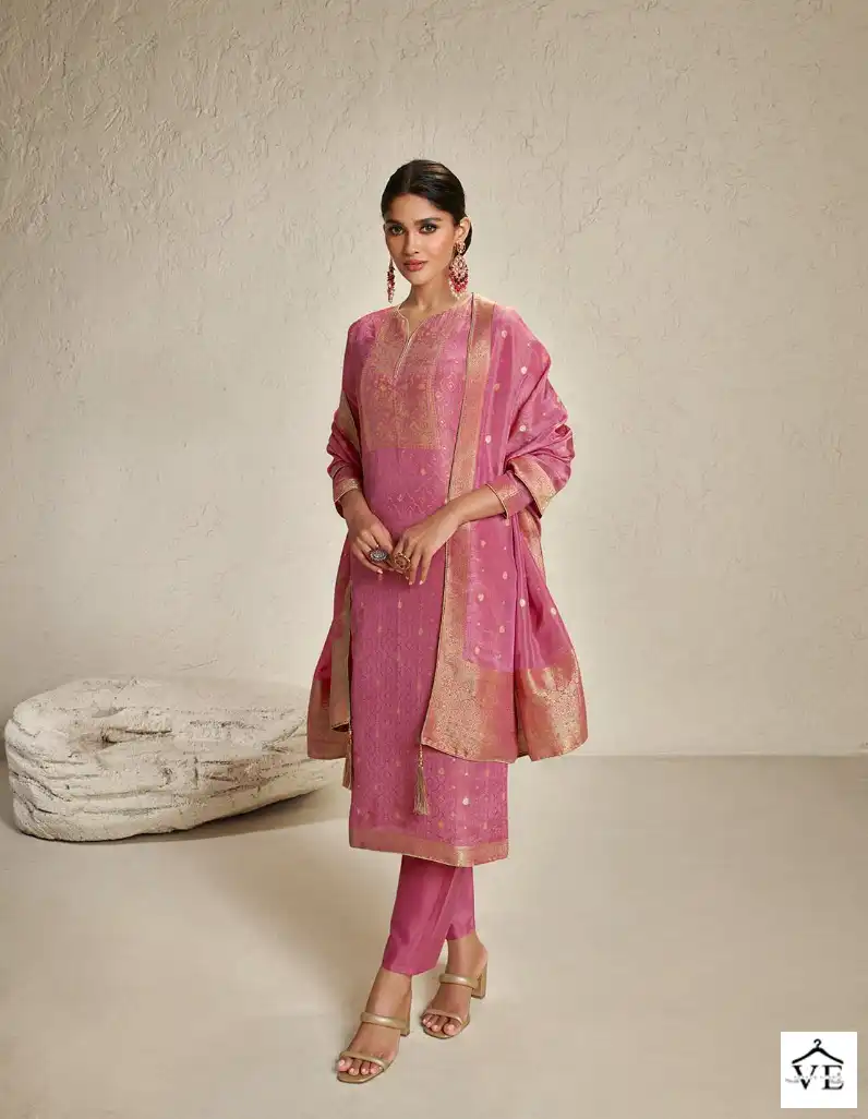 Zisa Crystal Jacquard Wholesale Designer Suits Catalog — Wholesale Salwar Suits, MPA wholesale from Surat - Gallery Image 4