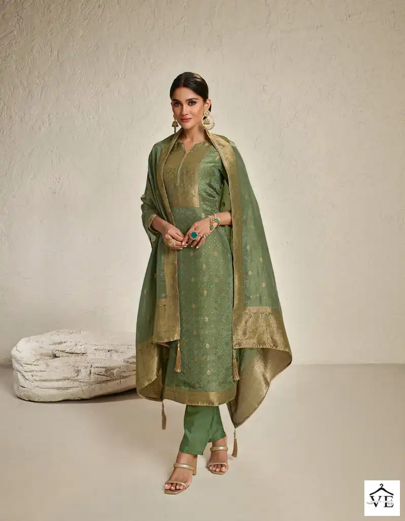 Zisa Crystal Jacquard Wholesale Designer Suits Catalog — Wholesale Salwar Suits, MPA wholesale from Surat - Gallery Image 2