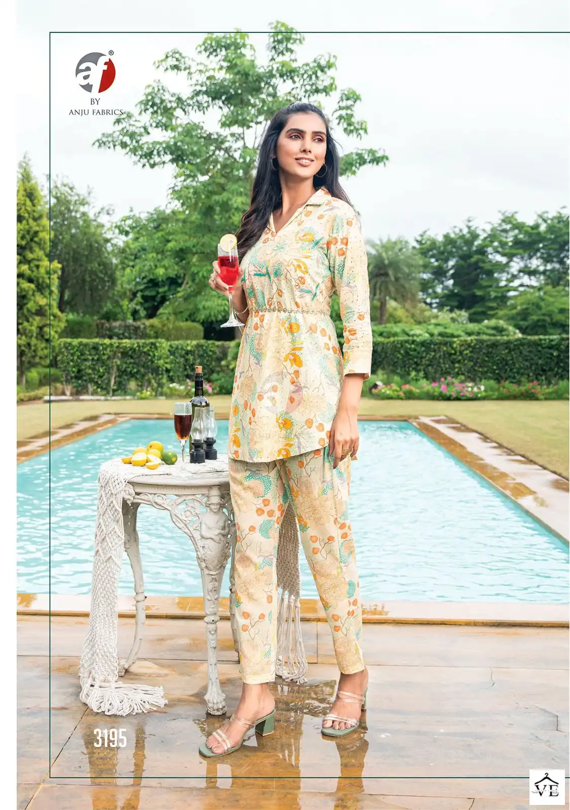 Anju Fabrics Zoya Vol 6 Muslin Jacard Wholesale Designer Co-Ord Set Catalog — Wholesale Kurtis, MPA wholesale from Surat - Gallery Image 5