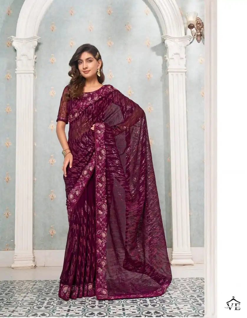 Kalista Lime Light Faux Georgette Wholesale Designer Sarees Catalog — Wholesale Sarees, MPA wholesale from Surat — view 2
