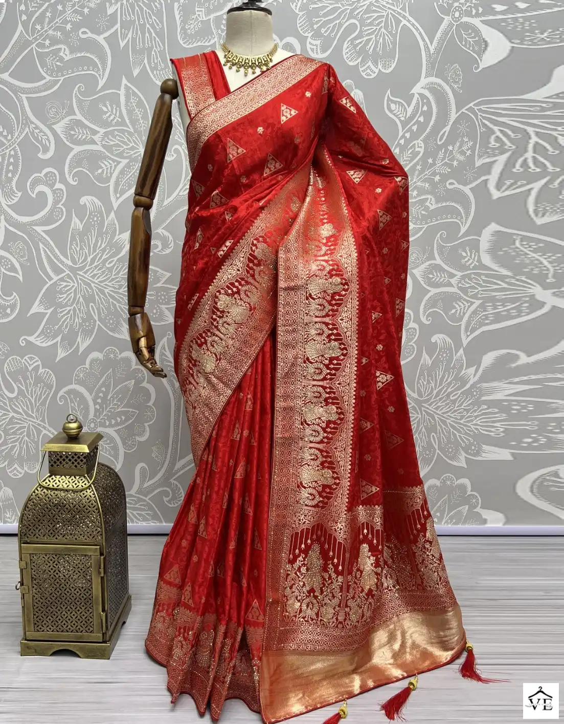 Anjani Art 3025A & 3025B Satin Jacquard Silk Wholesale Designer Sarees Catalog — Wholesale Sarees, MPA wholesale from Surat — view 1
