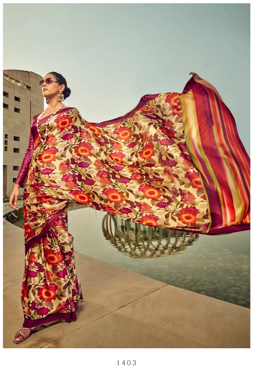 RF Fashion 1400 Series Satin Digital Wholesale Saree Catalog — Wholesale Sarees, MPA wholesale from Surat - Gallery Image 6