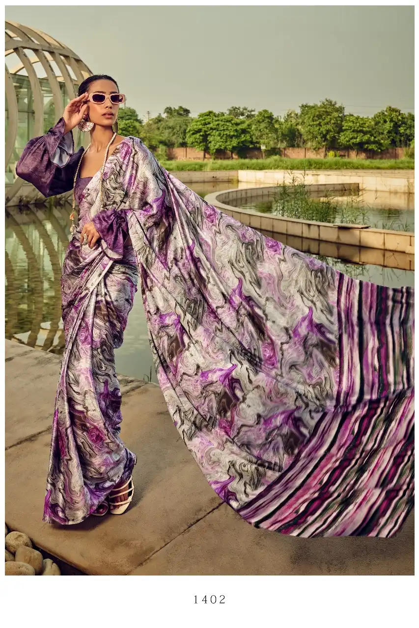 RF Fashion 1400 Series Satin Digital Wholesale Saree Catalog — Wholesale Sarees, MPA wholesale from Surat - Gallery Image 8