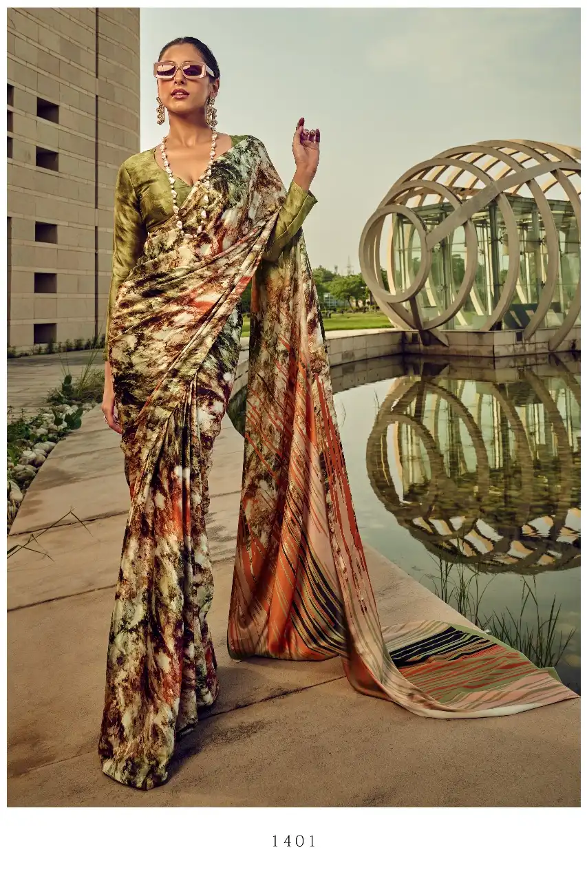 RF Fashion 1400 Series Satin Digital Wholesale Saree Catalog — Wholesale Sarees, MPA wholesale from Surat - Gallery Image 10