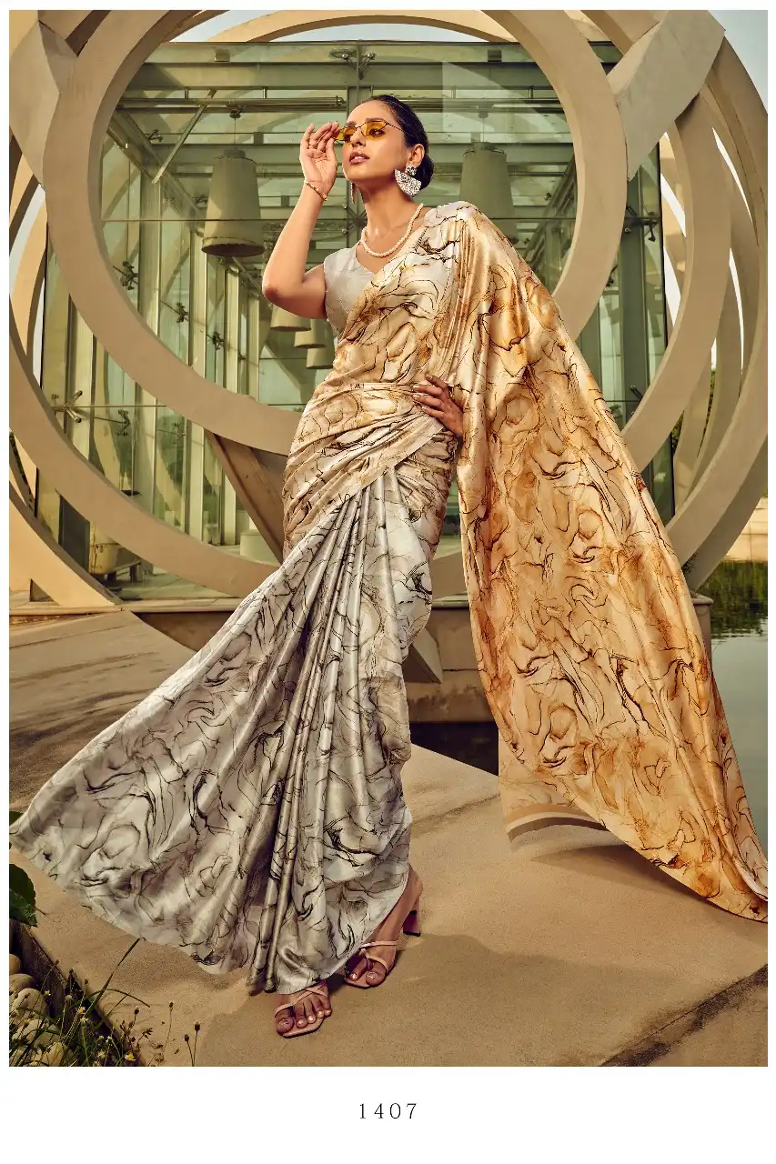 RF Fashion 1400 Series Satin Digital Wholesale Saree Catalog — Wholesale Sarees, MPA wholesale from Surat - Gallery Image 2