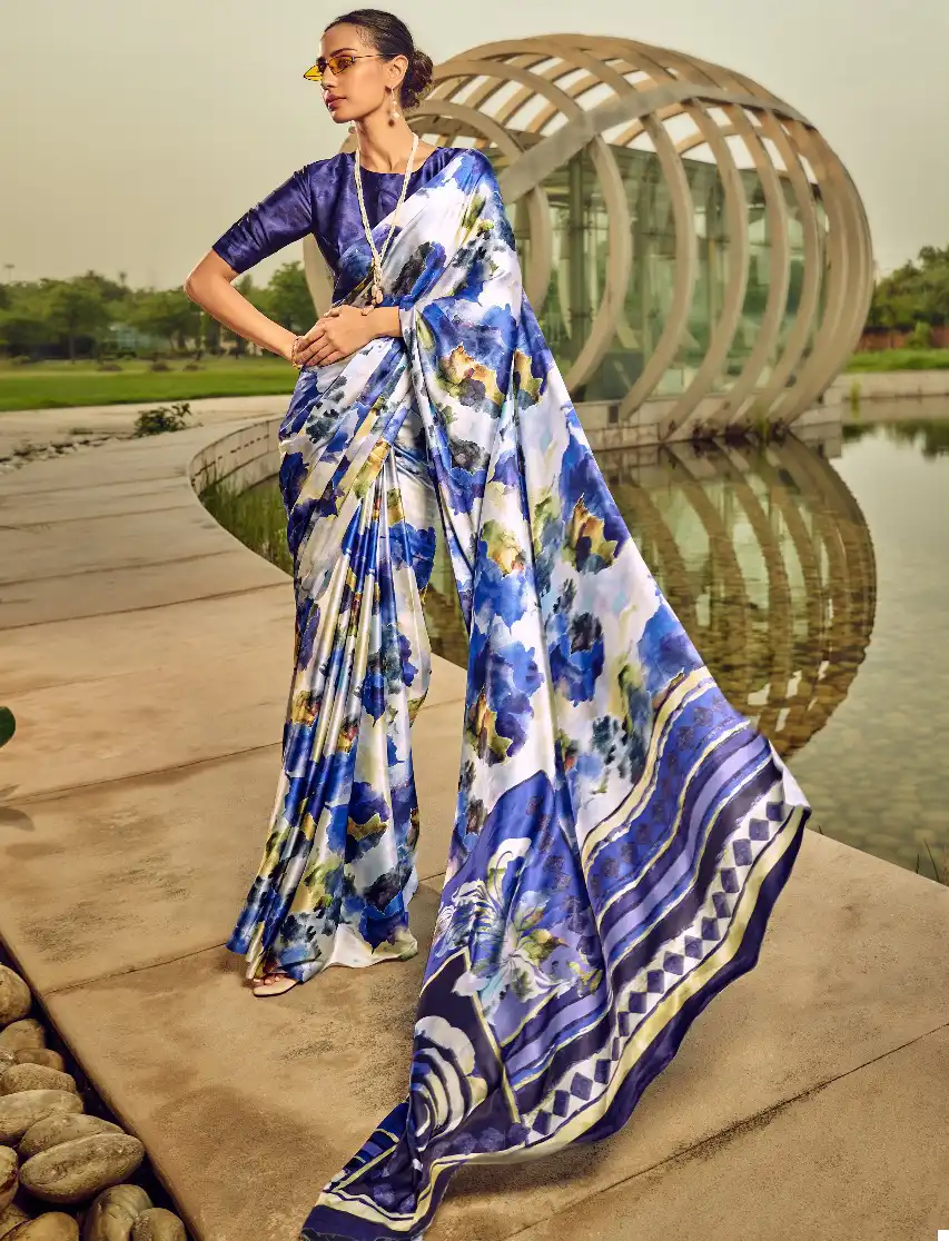 RF Fashion 1400 Series Satin Digital Wholesale Saree Catalog — Wholesale Sarees, MPA wholesale from Surat — view 1