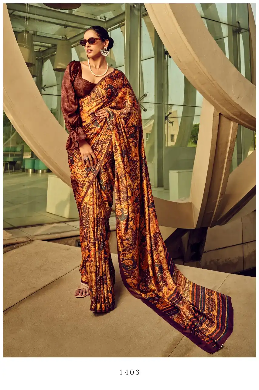 RF Fashion 1400 Series Satin Digital Wholesale Saree Catalog — Wholesale Sarees, MPA wholesale from Surat - Gallery Image 3