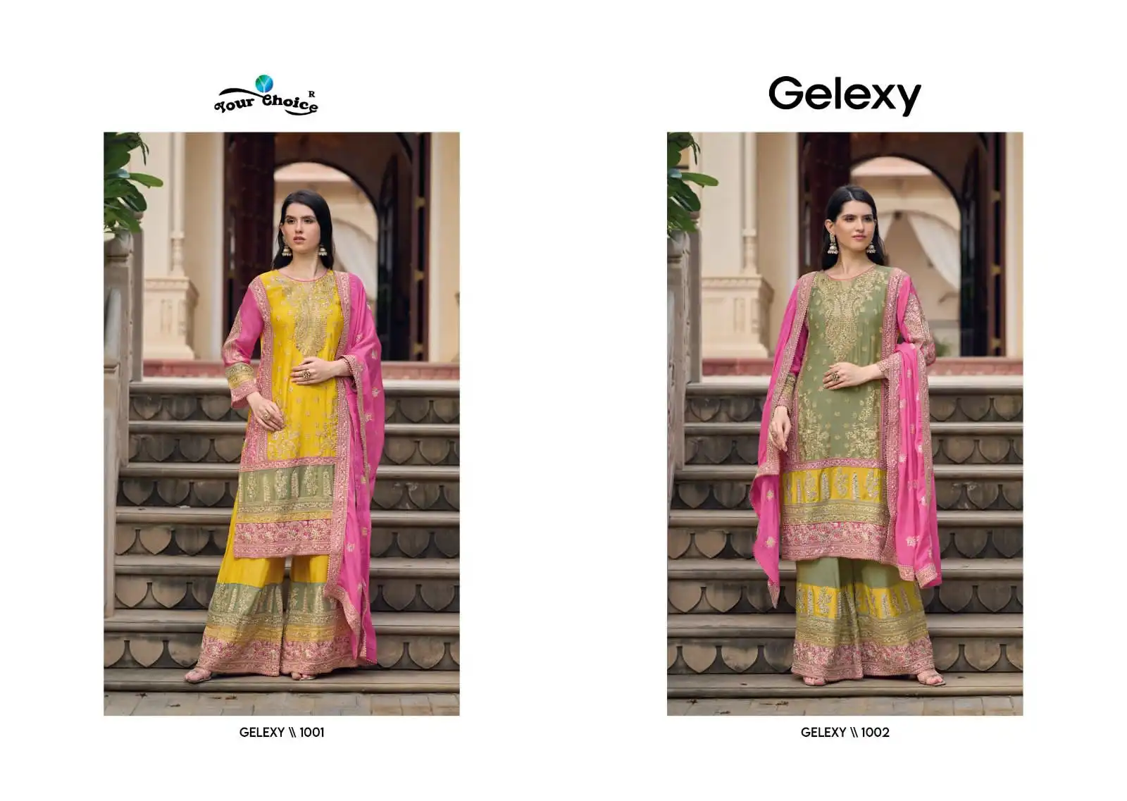 Your Choice Gelexy Chinon Wholesale Designer Festive Wear Readymade Salwar Suit Catalog — Wholesale Salwar Suits, MPA wholesale from Surat — view 3