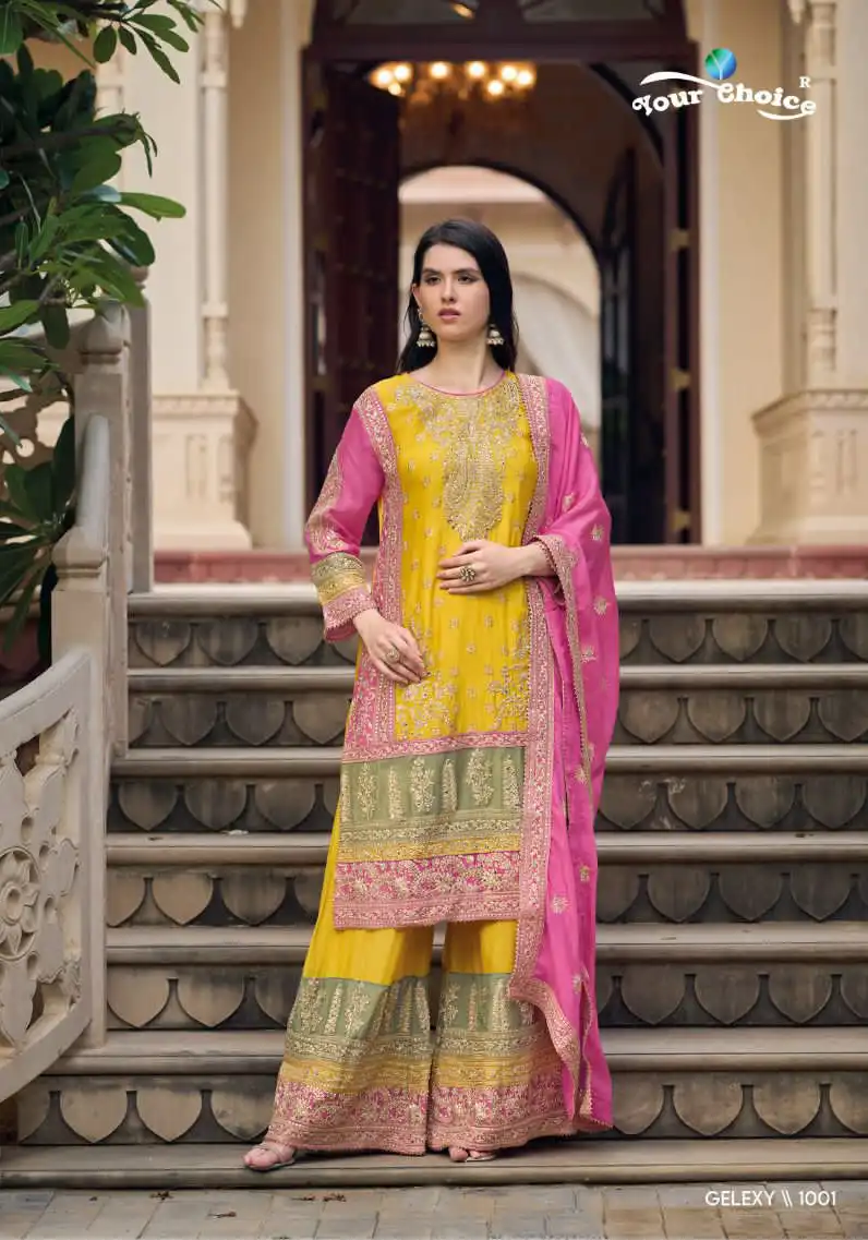 Your Choice Gelexy Chinon Wholesale Designer Festive Wear Readymade Salwar Suit Catalog — Wholesale Salwar Suits, MPA wholesale from Surat - Gallery Image 2