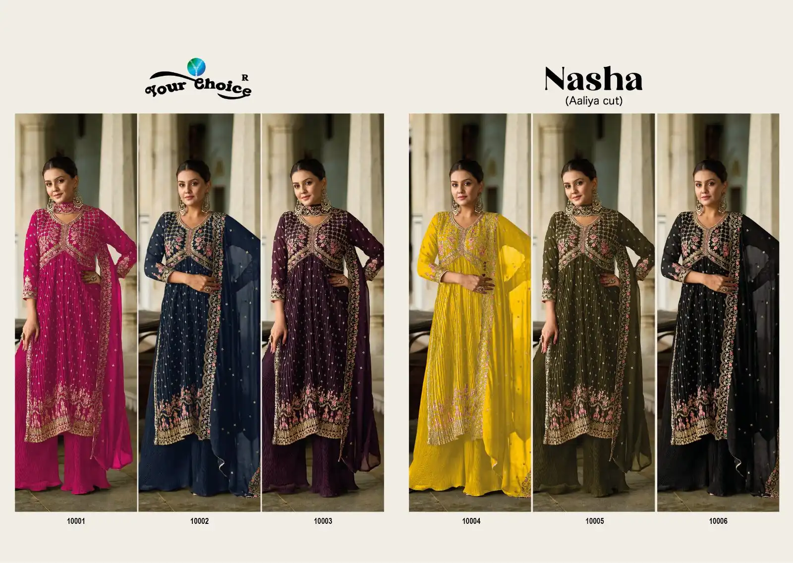 Your Choice Nasha Blooming Georgette Wholesale Designer Festive Wear Readymade Salwar Suit Catalog — Wholesale Salwar Suits, MPA wholesale from Surat — view 7