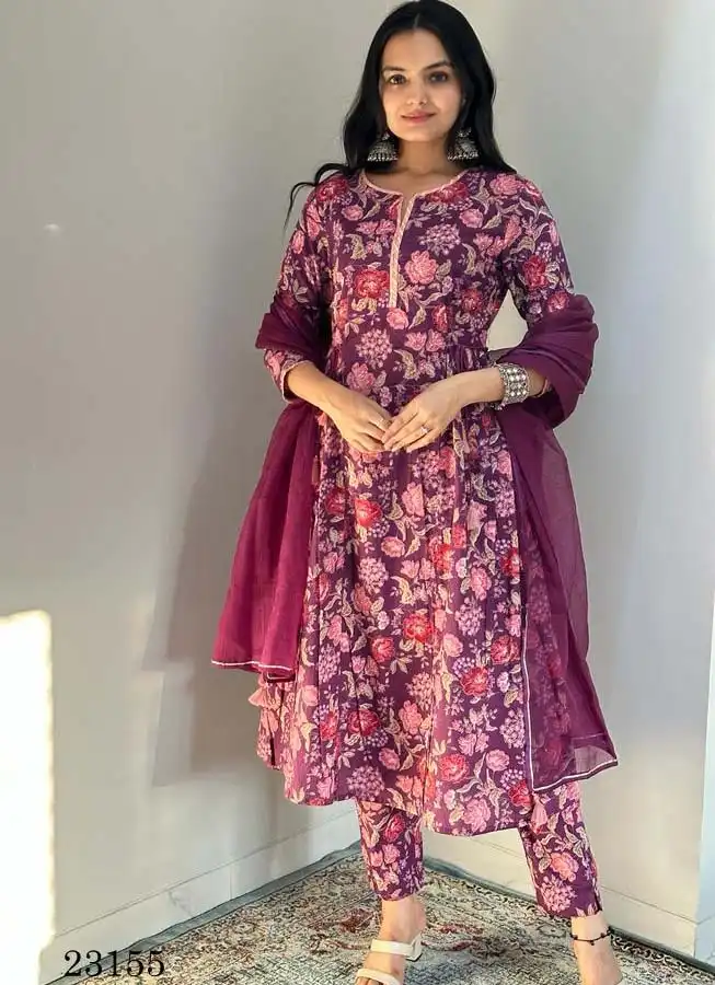 Vardan Ethnic Indira 23155 Cambric Cotton Wholesale Readymade Salwar Suit Catalog — Wholesale Salwar Suits, MPA wholesale from Surat — view 1