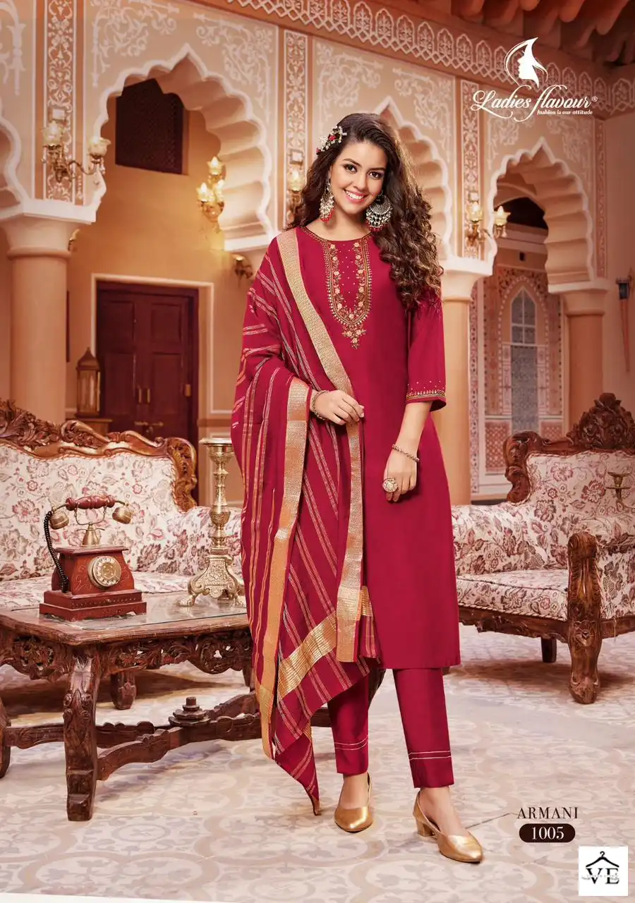 Ladies Flavour Armani Viscose Wholesale Readymade Salwar Suit Catalog — Wholesale Salwar Suits, MPA wholesale from Surat - Gallery Image 3