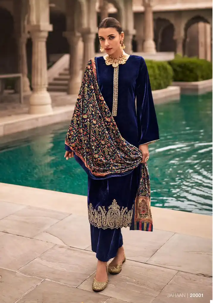 Mumtaz Art Numaish Velvet Wholesale Embroidery Winter Wear Salwar Suit Catalog — Wholesale Salwar Suits, MPA wholesale from Surat - Gallery Image 3