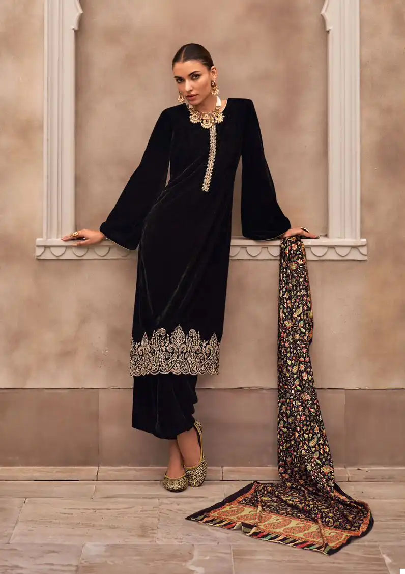 Mumtaz Art Numaish Velvet Wholesale Embroidery Winter Wear Salwar Suit Catalog — Wholesale Salwar Suits, MPA wholesale from Surat - Gallery Image 4