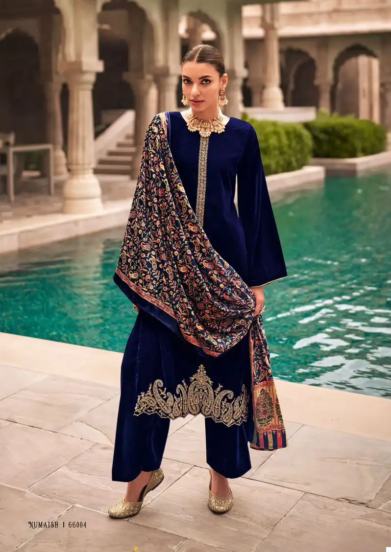 Mumtaz Art Numaish Velvet Wholesale Embroidery Winter Wear Salwar Suit Catalog — Wholesale Salwar Suits, MPA wholesale from Surat - Gallery Image 6
