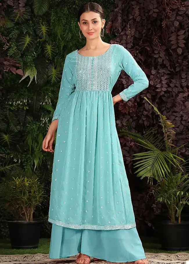 Kf Yanaya 004 A To D Georgette Wholesale Readymade Salwar Suit Catalog — Wholesale Salwar Suits, MPA wholesale from Surat - Gallery Image 4