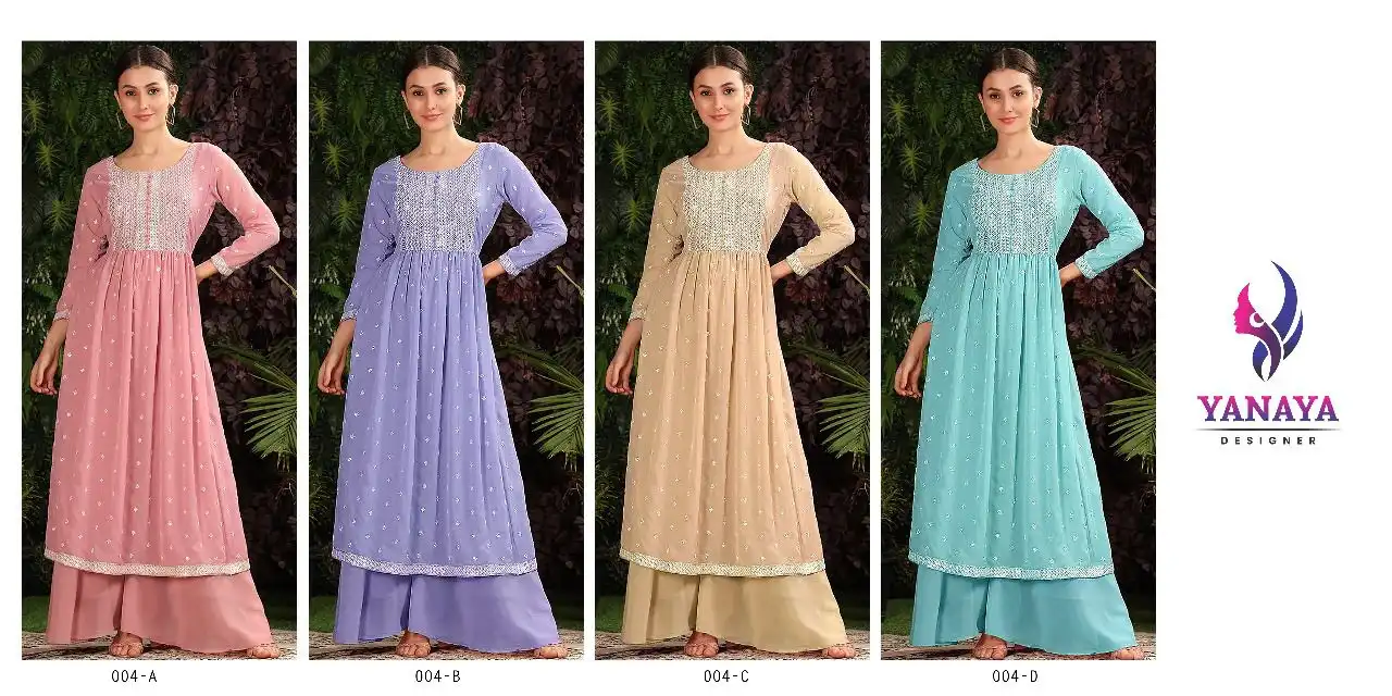 Kf Yanaya 004 A To D Georgette Wholesale Readymade Salwar Suit Catalog — Wholesale Salwar Suits, MPA wholesale from Surat — view 5