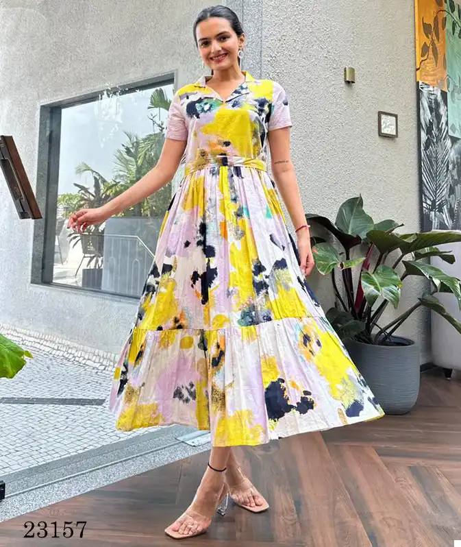 VE 23157 Pure Cambric Cotton Wholesale One Piece Set Catalog — Wholesale Kurtis, MPA wholesale from Surat — view 1