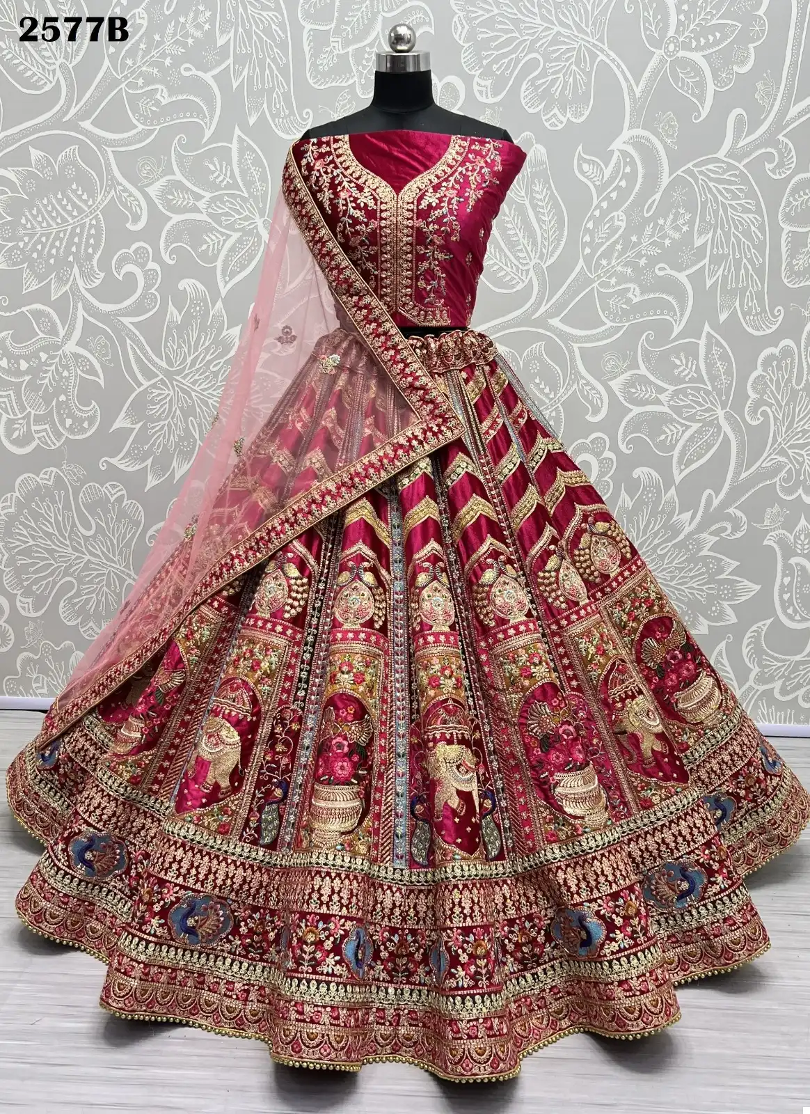 Anjani Art 2577 Velvet Wholesale Bridal Lehenga Catalog — Wholesale Lehenga, MPA wholesale from Surat - Gallery Image 12