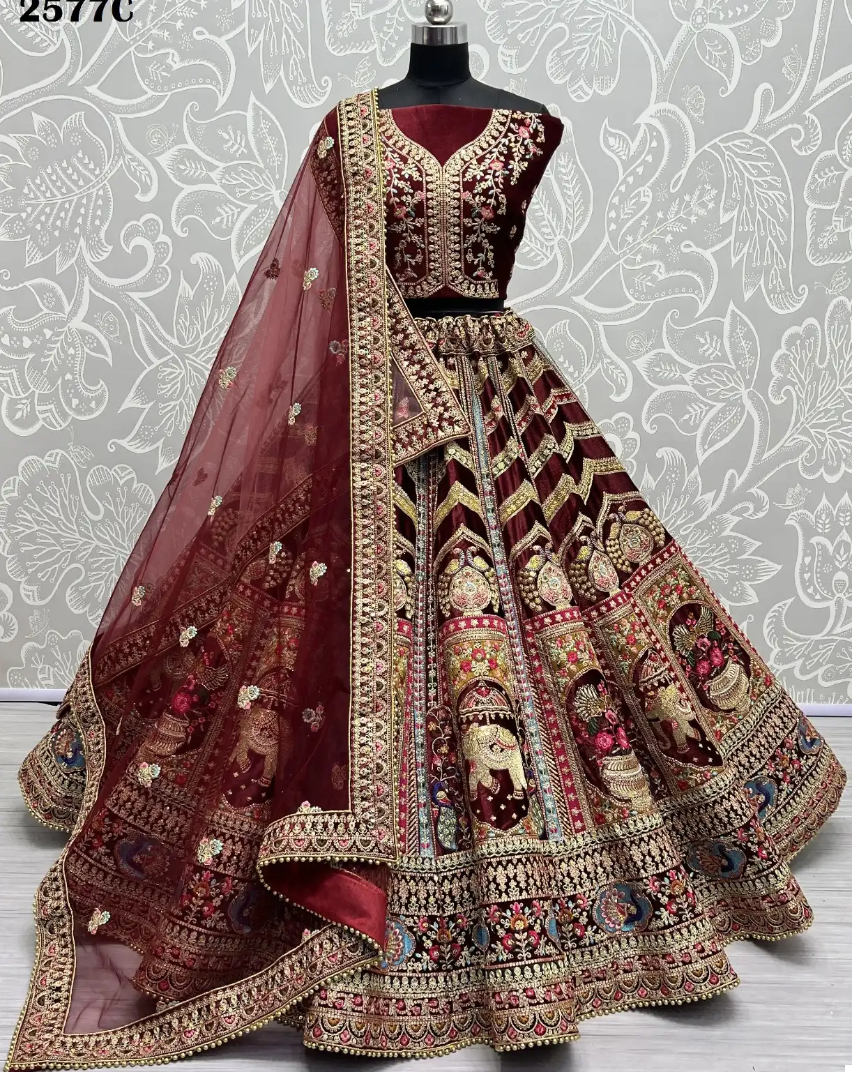 Anjani Art 2577 Velvet Wholesale Bridal Lehenga Catalog — Wholesale Lehenga, MPA wholesale from Surat — view 1