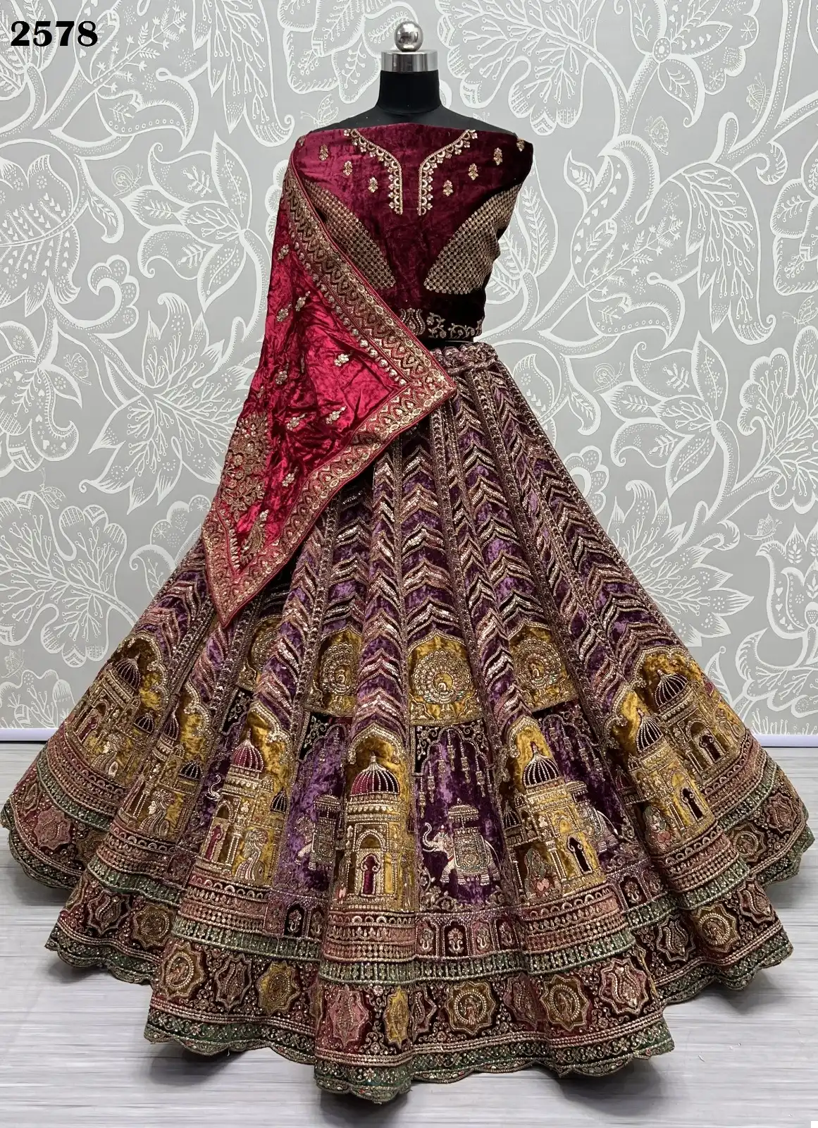 Anjani Art 2578 Velvet Wholesale Bridal Lehenga Choli — Wholesale Lehenga, MPA wholesale from Surat - Gallery Image 5