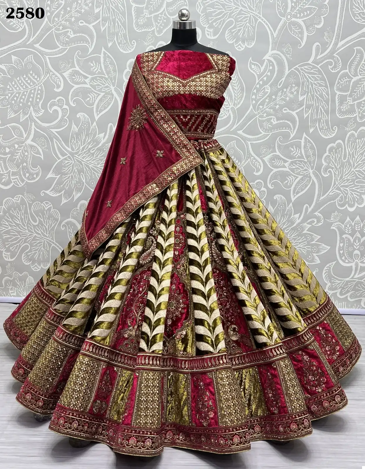 Anjani Art 2580 Velvet Wholesale Bridal Lehenga Choli — Wholesale Lehenga, MPA wholesale from Surat - Gallery Image 6