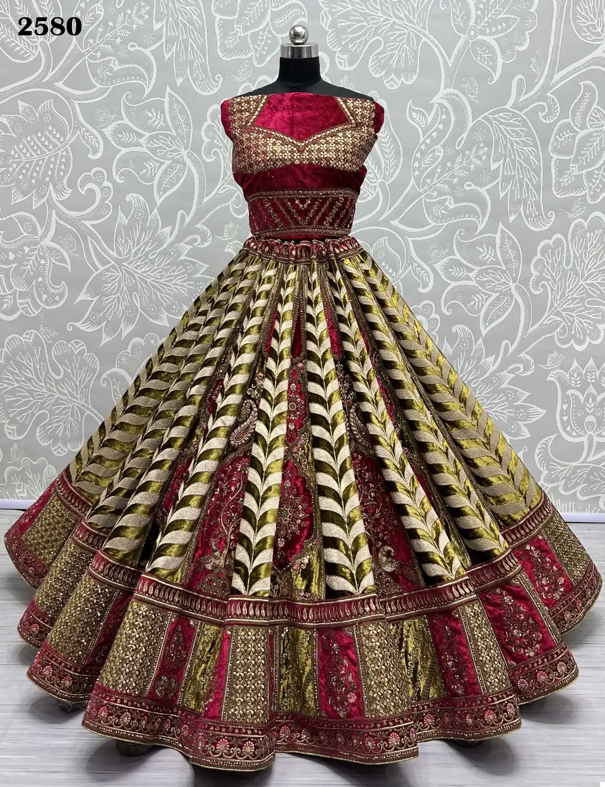 Anjani Art 2580 Velvet Wholesale Bridal Lehenga Choli — Wholesale Lehenga, MPA wholesale from Surat - Gallery Image 2