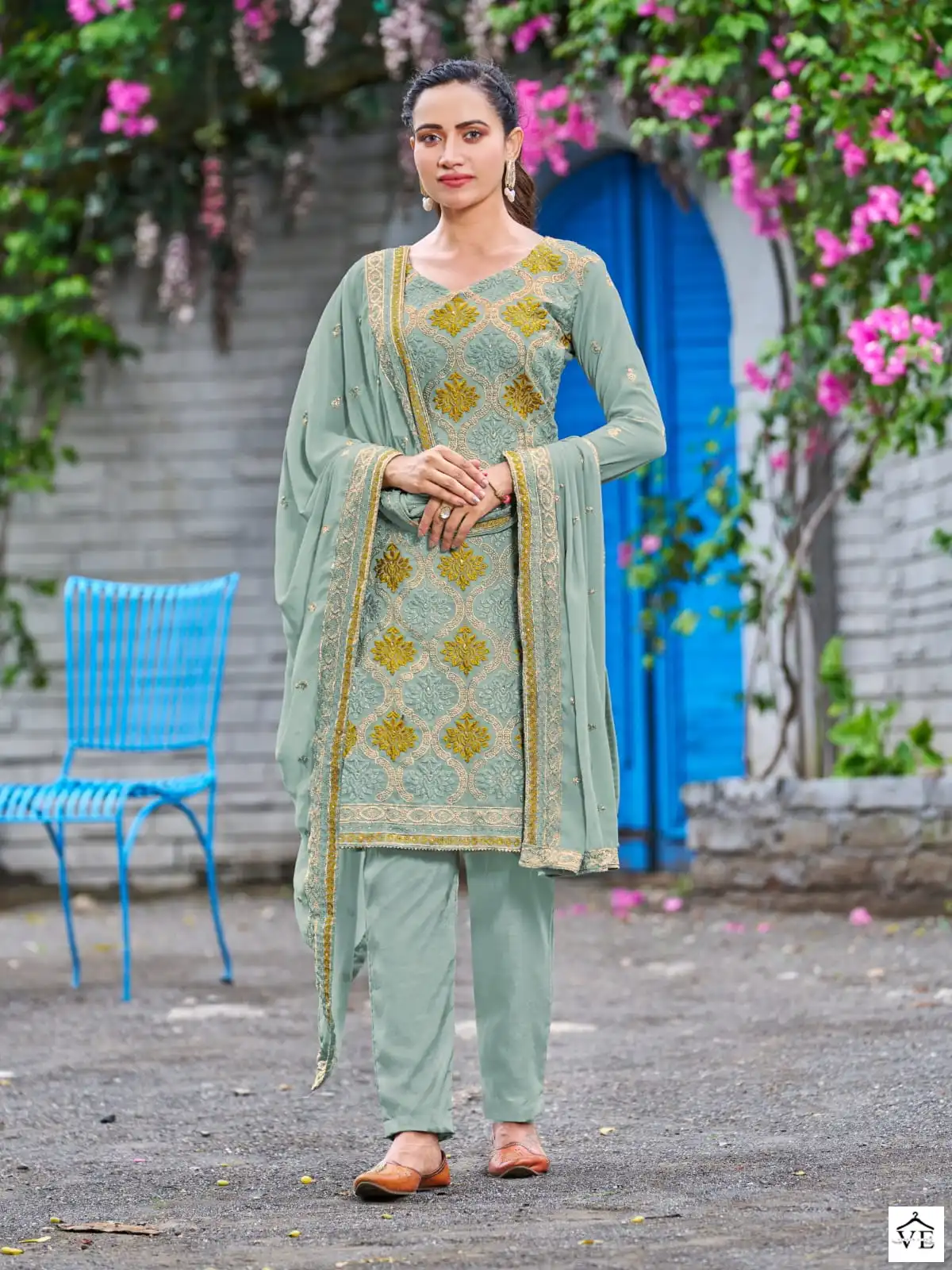 Vardan Ethnic 3001 Faux Georgette Wholesale Designer Salwar Suit Catalog — Wholesale Salwar Suits, MPA wholesale from Surat — view 2