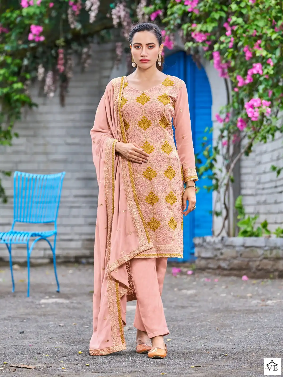 Vardan Ethnic 3001 Faux Georgette Wholesale Designer Salwar Suit Catalog — Wholesale Salwar Suits, MPA wholesale from Surat — view 4