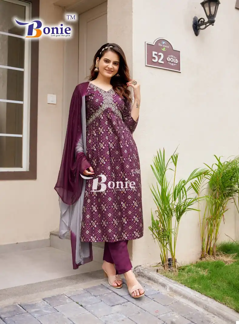 Bonie Aahana Vol 2 Heavy Chanderi Wholesale Readymade Suits Catalog - 7 Pcs Set — Wholesale Salwar Suits, bonie wholesale from Surat - Gallery Image 2
