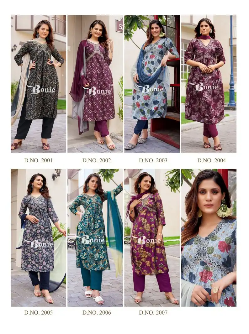 Bonie Aahana Vol 2 Heavy Chanderi Wholesale Readymade Suits Catalog - 7 Pcs Set — Wholesale Salwar Suits, bonie wholesale from Surat — view 7